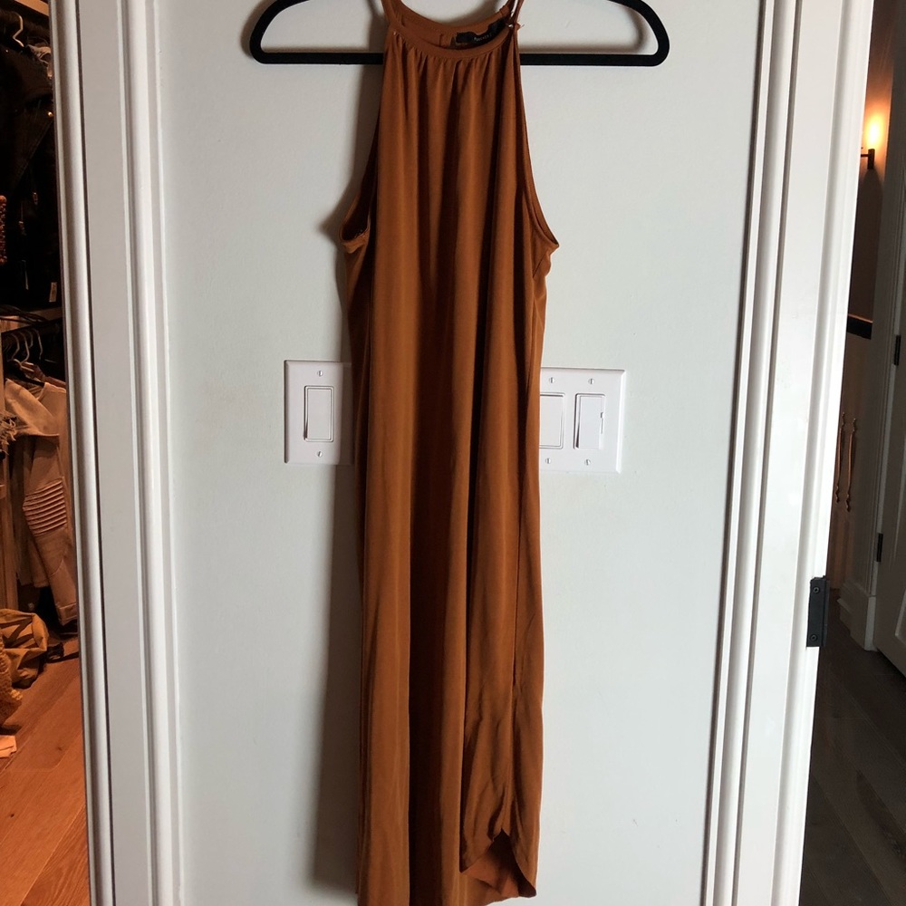 Rust/bronze midi dress
